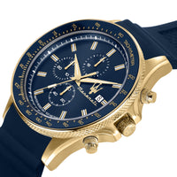 Maserati Sfida 44mm Blue Gold Chronograph Watch Watches Maserati 