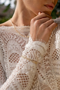 SYDNEY SOIRÉE 2MM TENNIS NECKLACE 42CM GOLD Bevilles Jewellers 