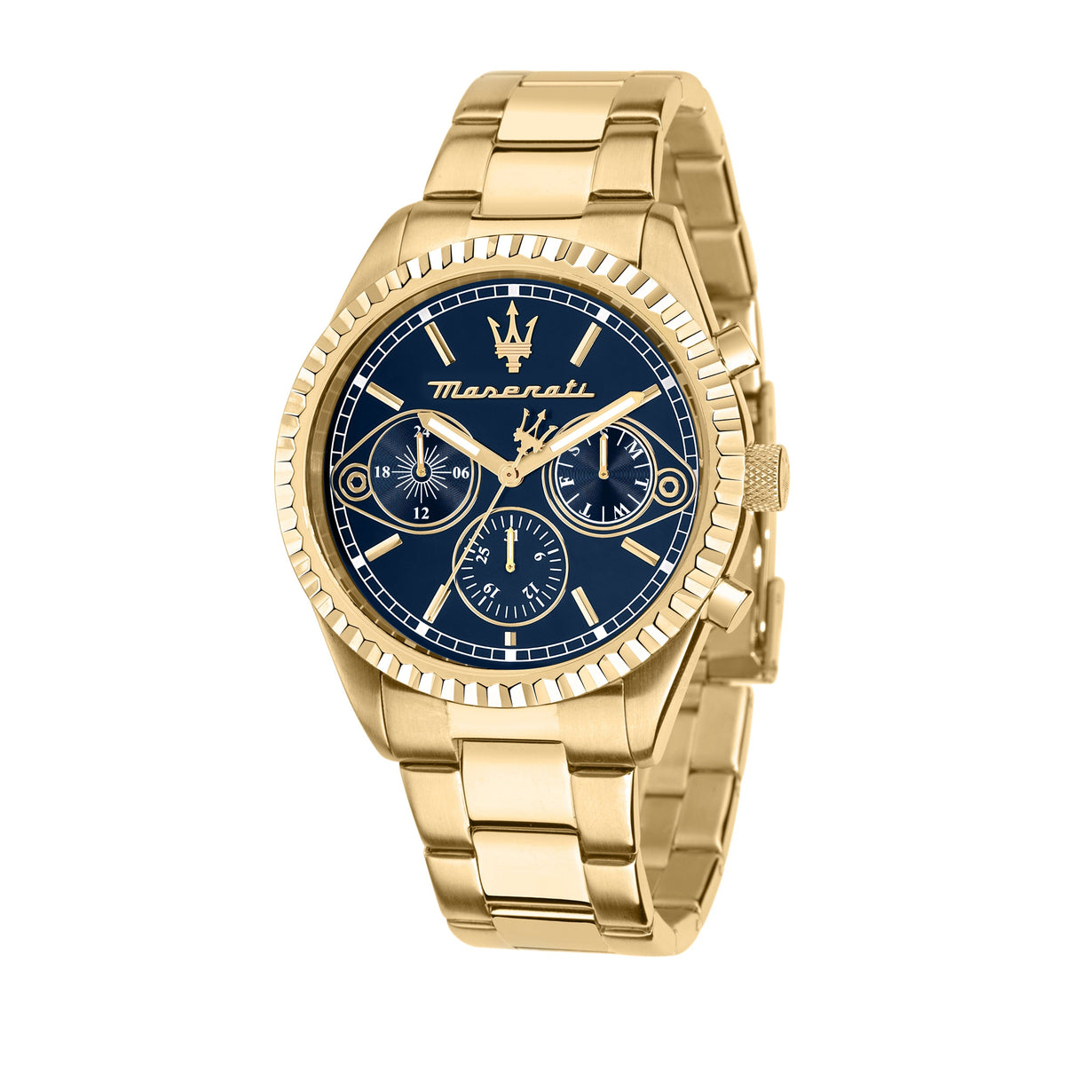 Maserati Competizione 43mm Multifunction Gold Chronograph Watches Maserati 