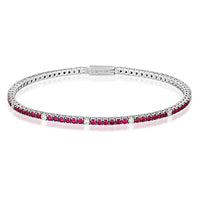 MILESTONE RUBY 2MM TENNIS BRACELET IN SILVER Bevilles Jewellers 