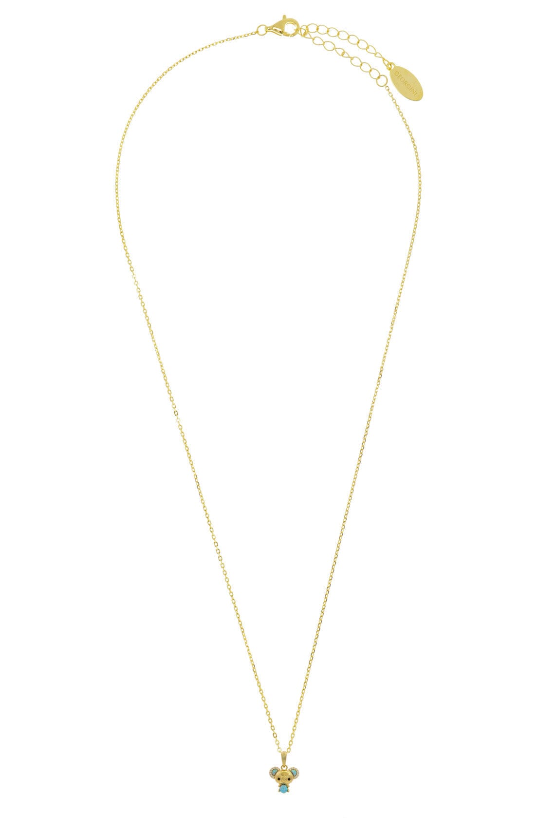 OPAL GLOW BLUE CREATED OPAL KOALA PENDANT GOLD Bevilles Jewellers 