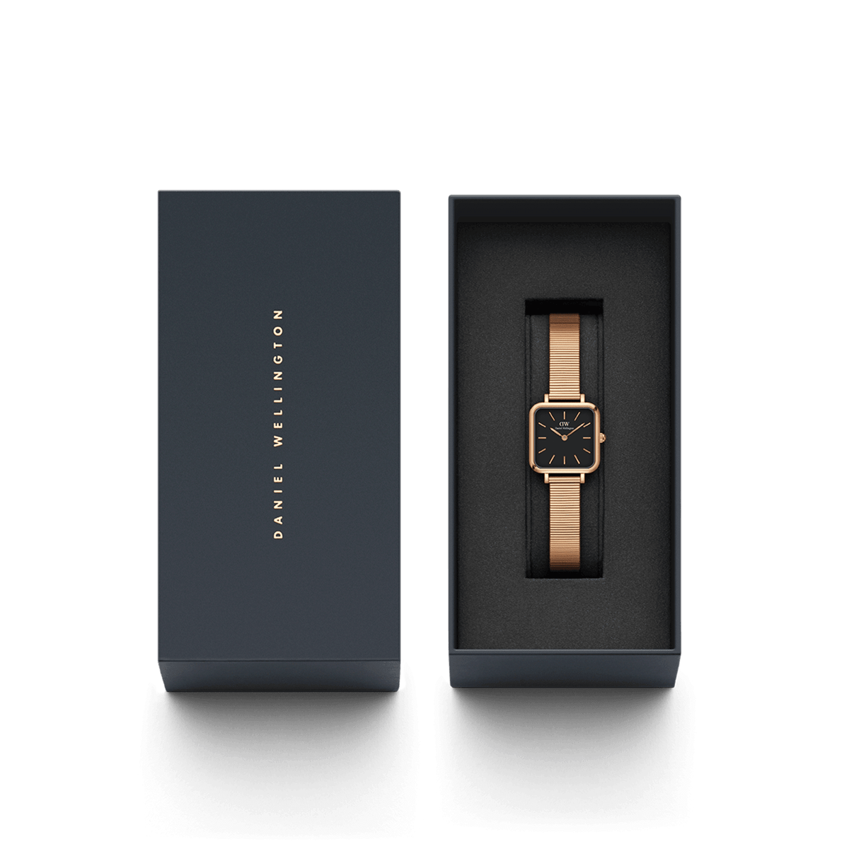 Daniel Wellington Quadro Studio 22x22 Rose Gold & Black Watch Watches Daniel Wellington 