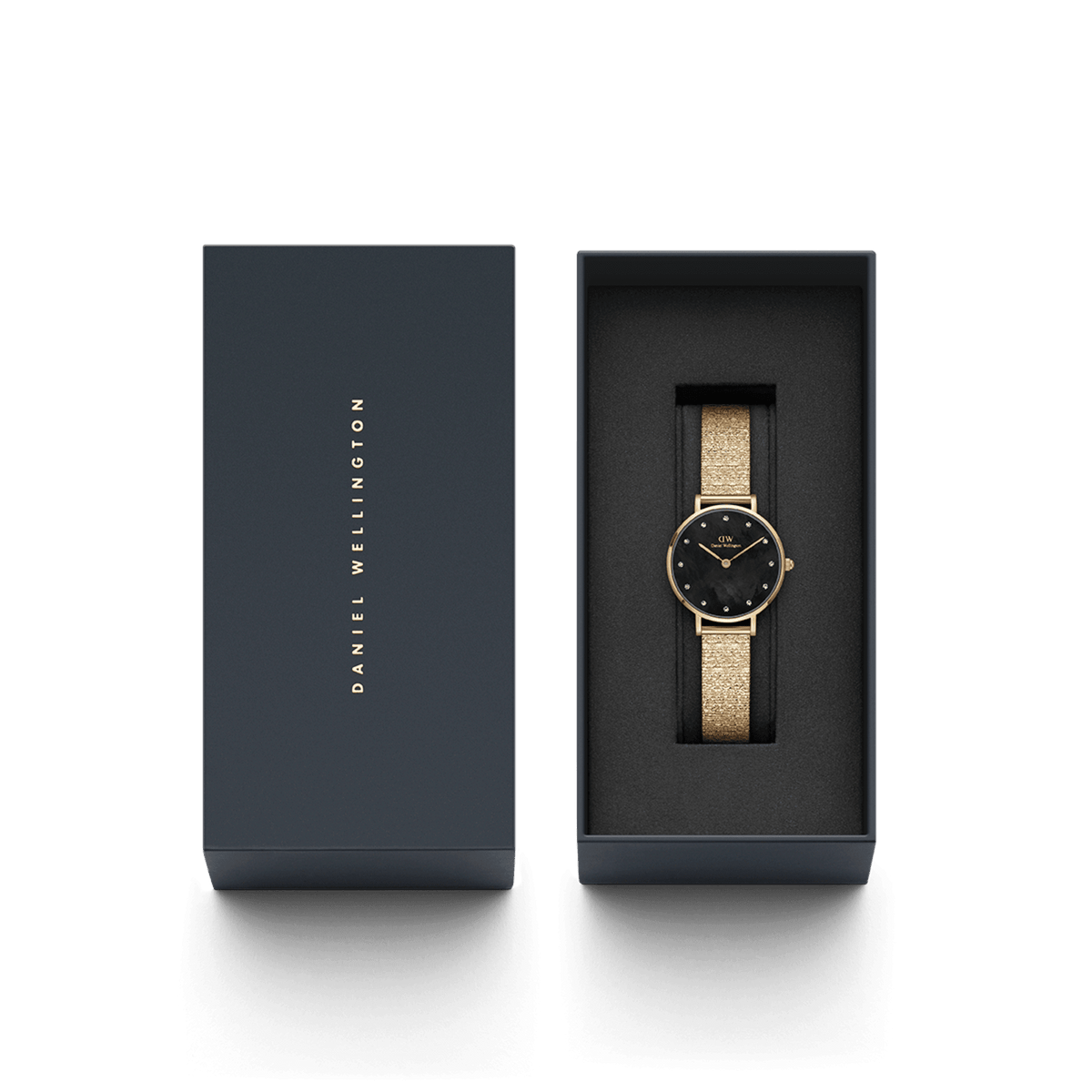 Daniel Wellington Petite 28 Lumine Gold Mother of Pearl Black Watch Watches Daniel Wellington 