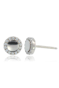 CHIC NOEL HIGH SHINE STUD EARRINGS SILVER Bevilles Jewellers 