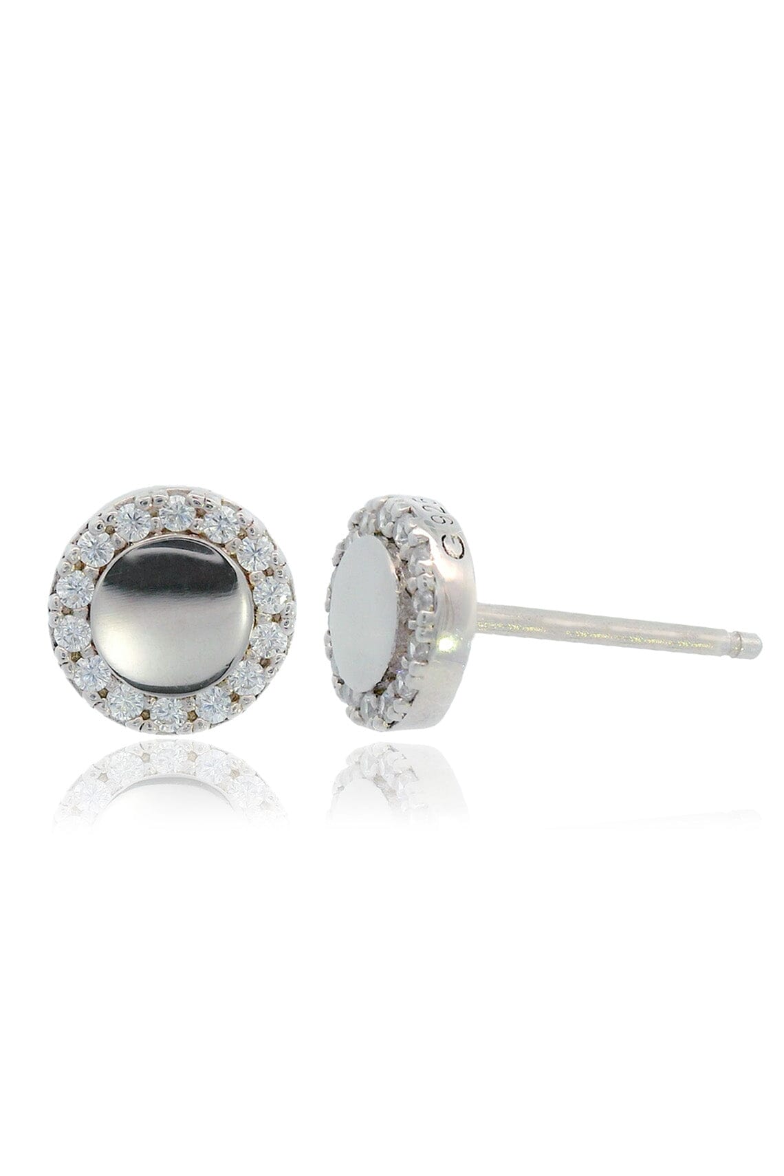 CHIC NOEL HIGH SHINE STUD EARRINGS SILVER Bevilles Jewellers 