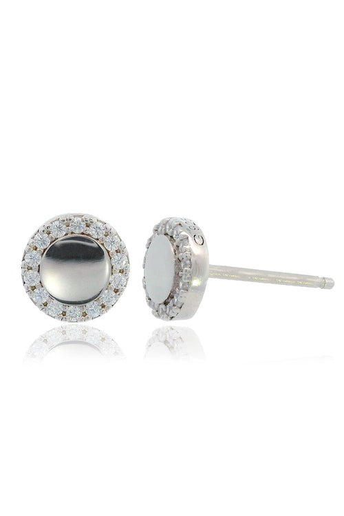 CHIC NOEL HIGH SHINE STUD EARRINGS SILVER Bevilles Jewellers 