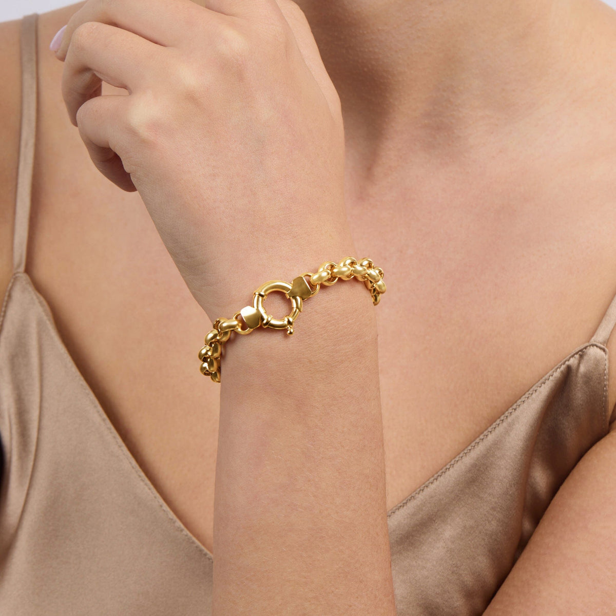 9ct Yellow Gold Silver Infused Belcher Bracelet Bracelets Bevilles 