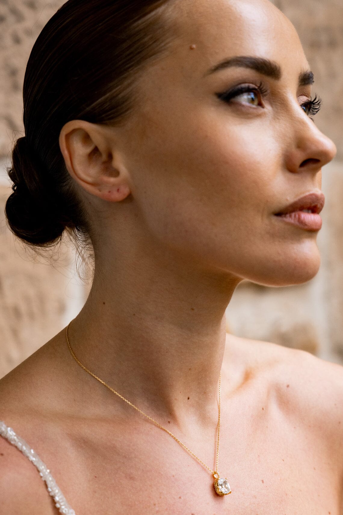 SYDNEY SOIRÉE ELAINE CUSHION CUT PENDANT GOLD Bevilles Jewellers 