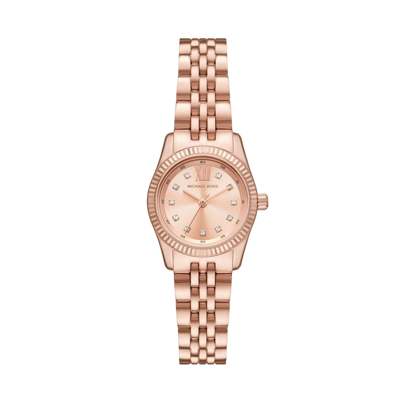 Michael Kors Lexington Three-Hand Rose Gold-Tone Stainless Steel