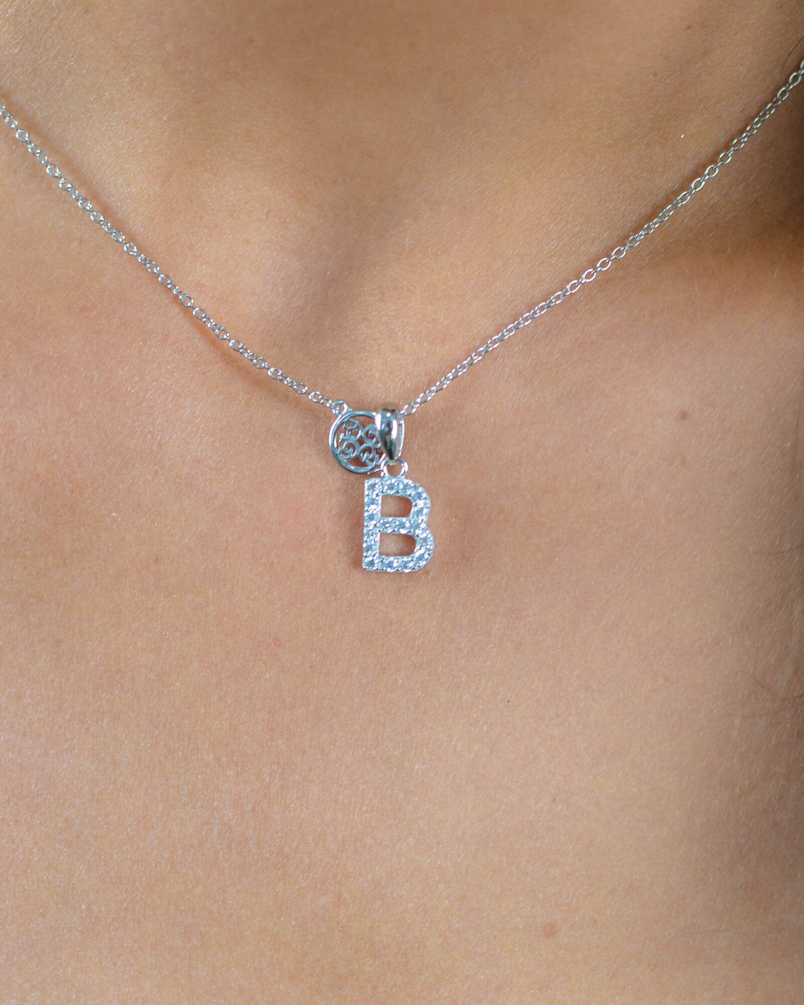 LUXURY LETTERS B INITIAL PENDANT SILVER