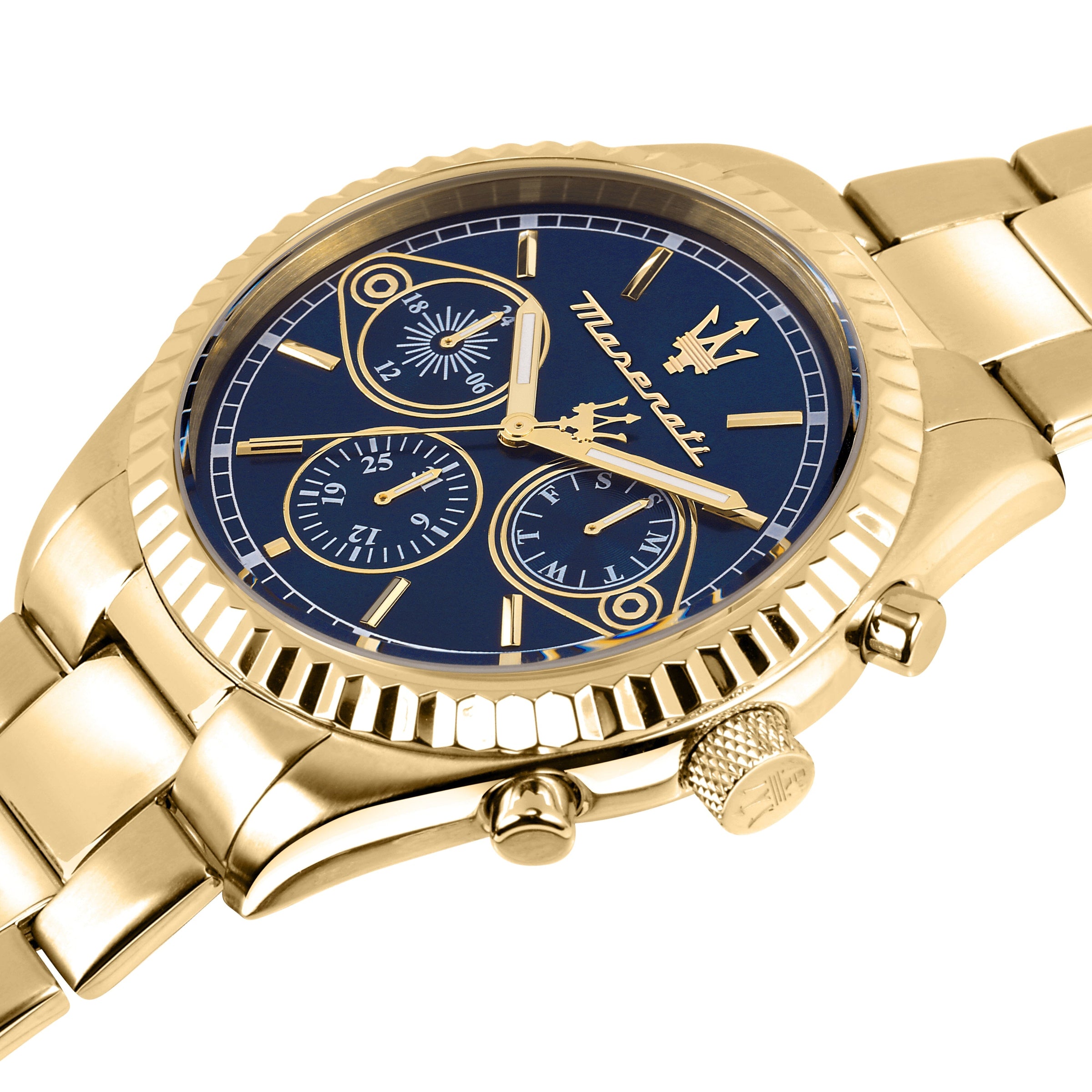 Maserati Competizione 43mm Multifunction Gold Chronograph Watches Maserati 