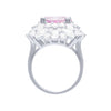 Pink Halo Ring with Cubic Zirconia in Sterling Silver Bevilles Jewellers 