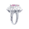 Pink Halo Ring with Cubic Zirconia in Sterling Silver Bevilles Jewellers 