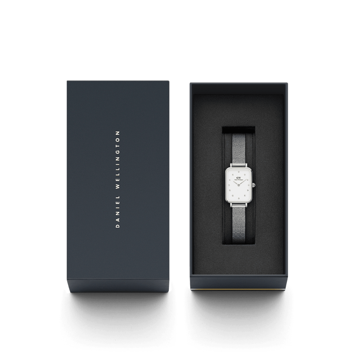 Daniel Wellington Quadro 20X26 Pressed Sterling Lumine Silver & White Watch Watches Daniel Wellington 