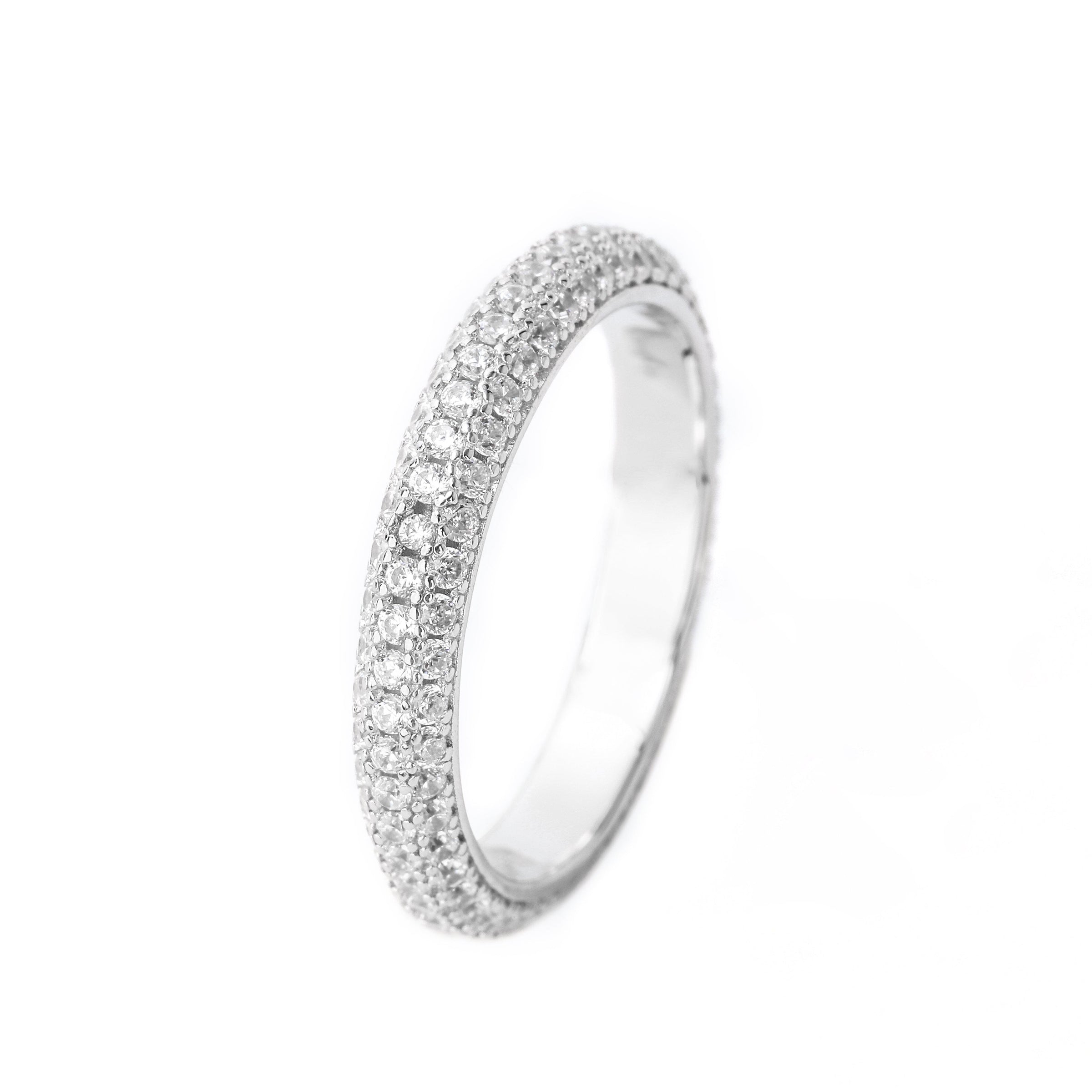 GODDESS PAVE RING SILVER - 8 Bevilles Jewellers 