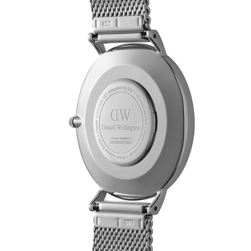 Daniel Wellington Classic 40 Sterling Silver & Onyx Watch Watches Daniel Wellington 