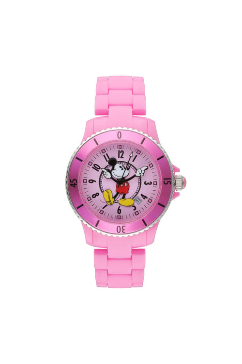 Disney Mickey Sports 40mm Pink Dial Pink Stainless Steel Watch Watches Disney 
