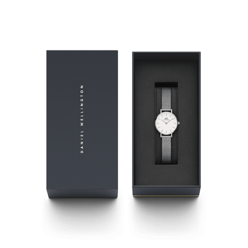 Daniel Wellington Petite 24 Pressed Sterling Silver & White Watch Watches Daniel Wellington 