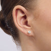 9ct Yellow Gold Silver Infused Cubic Zirconia Earrings 5mm Earrings Bevilles 