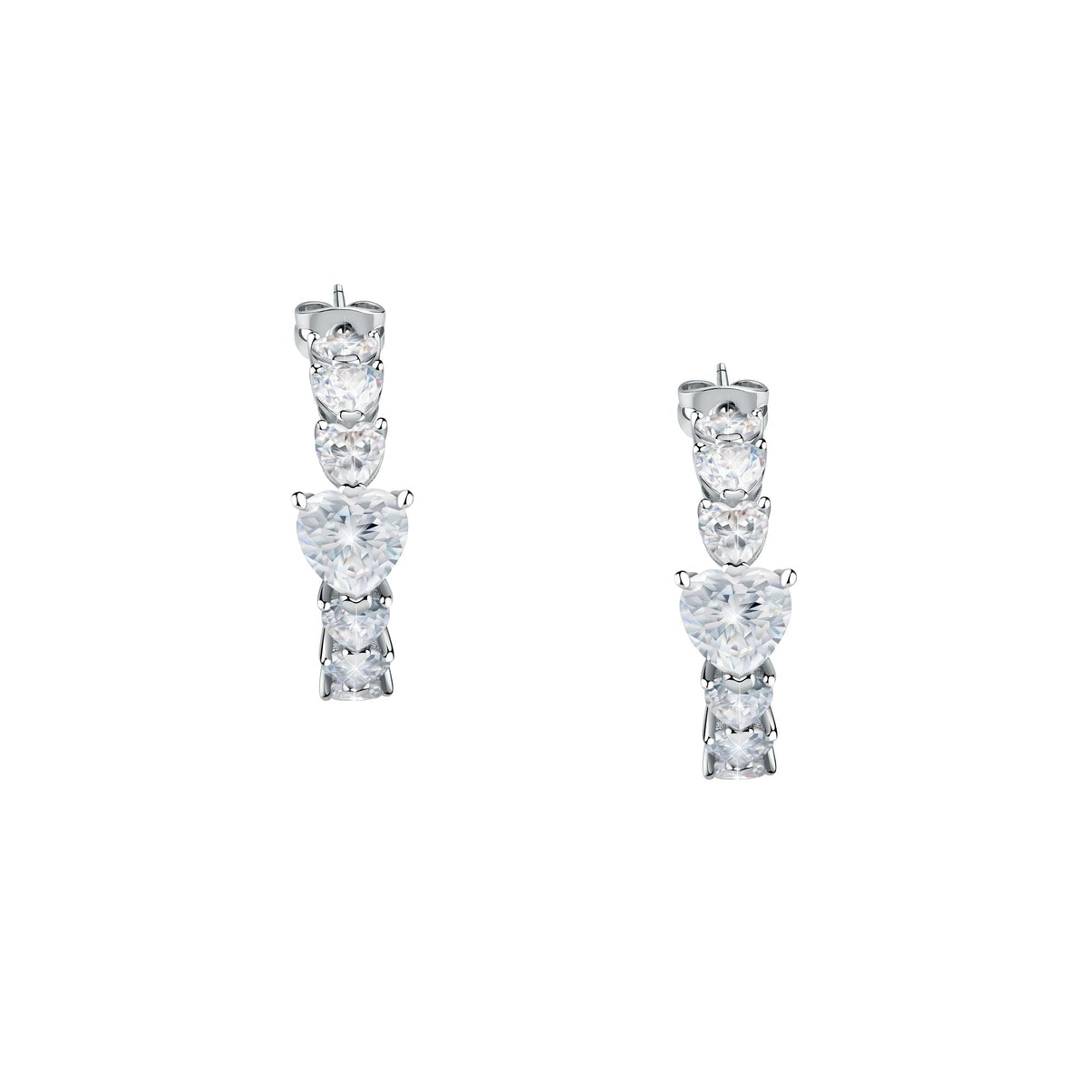 Chiara Ferragni Diamond Heart White Heart Hoop Earrings Chiara Ferragni 