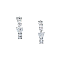 Chiara Ferragni Diamond Heart White Heart Hoop Earrings Chiara Ferragni 