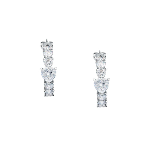 Chiara Ferragni Diamond Heart White Heart Hoop Earrings Chiara Ferragni 