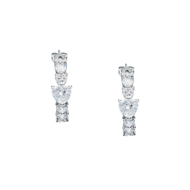 Chiara Ferragni Diamond Heart White Heart Hoop Earrings Chiara Ferragni 