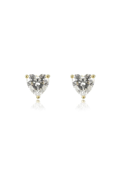 SWEETHEART HEART STUDS GOLD Bevilles Jewellers 