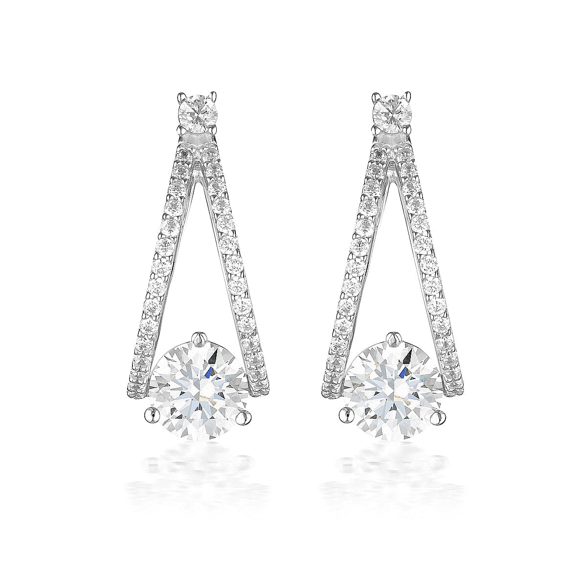 GEORGINI RED CARPET CHAMPAGNE EARRINGS SILVER Bevilles Jewellers 