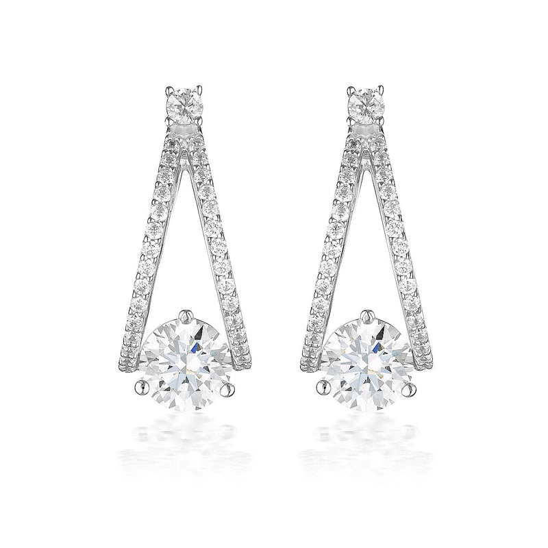 GEORGINI RED CARPET CHAMPAGNE EARRINGS SILVER Bevilles Jewellers 