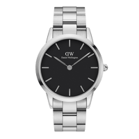 Daniel Wellington Iconic Link 36 Silver & Black Watch Watches Daniel Wellington 