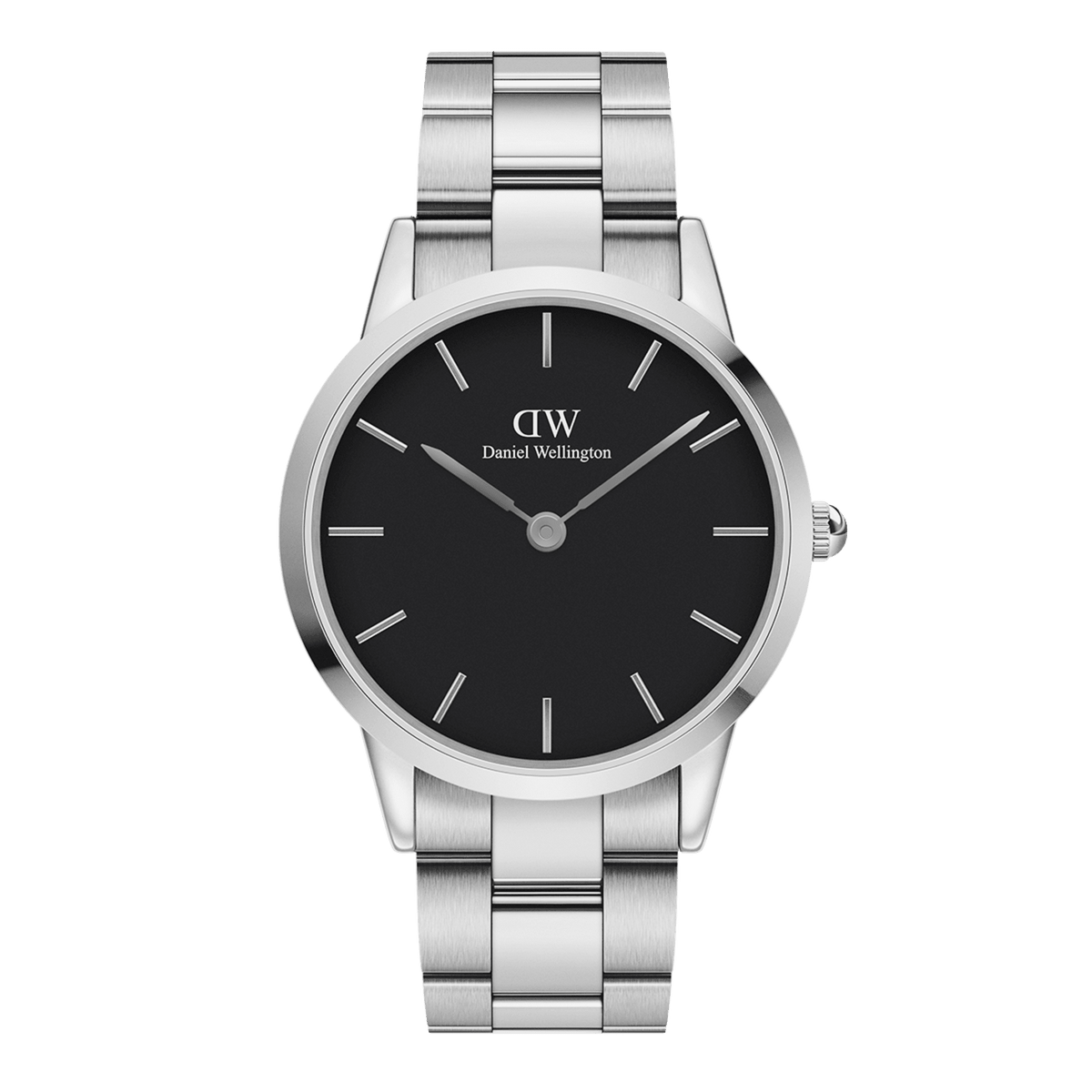 Daniel Wellington Iconic Link 36 Silver & Black Watch Watches Daniel Wellington 