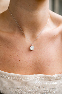 SYDNEY SOIRÉE ELAINE CUSHION CUT PENDANT SILVER Bevilles Jewellers 