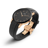 Daniel Wellington Iconic Motion 40 Rose Gold & Black Watch Watches Daniel Wellington 