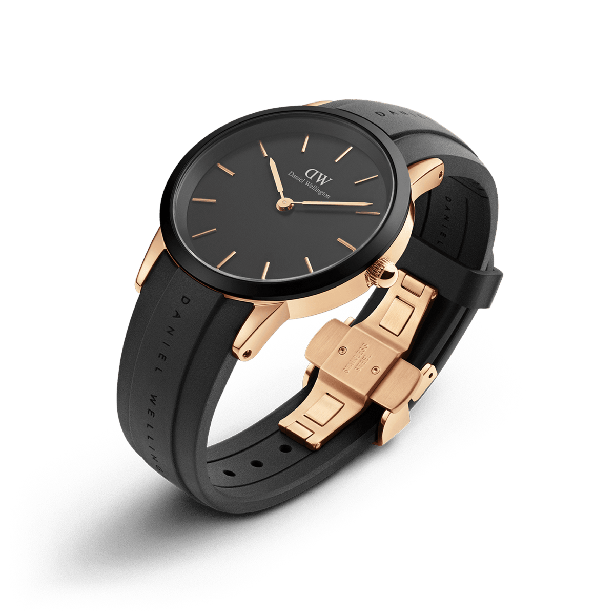 Daniel Wellington Iconic Motion 40 Rose Gold & Black Watch Watches Daniel Wellington 