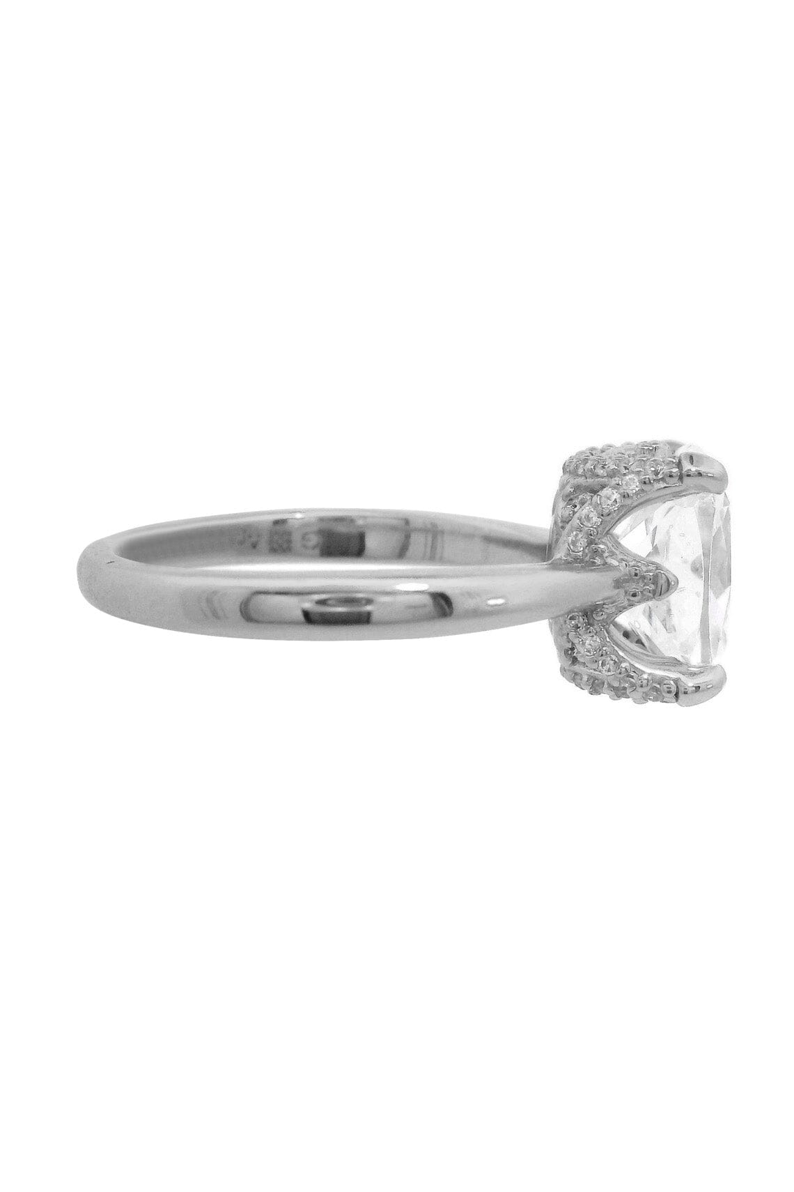 SYDNEY SOIRÉE ELAINE CUSHION CUT RING SILVER Bevilles Jewellers 