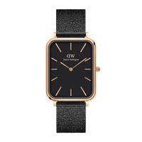 Daniel Wellington Quadro 20X26 Pressed Ashfield Rose Gold & Black Watch Watches Daniel Wellington 