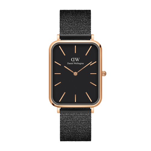 Daniel Wellington Quadro 20X26 Pressed Ashfield Rose Gold & Black Watch Watches Daniel Wellington 