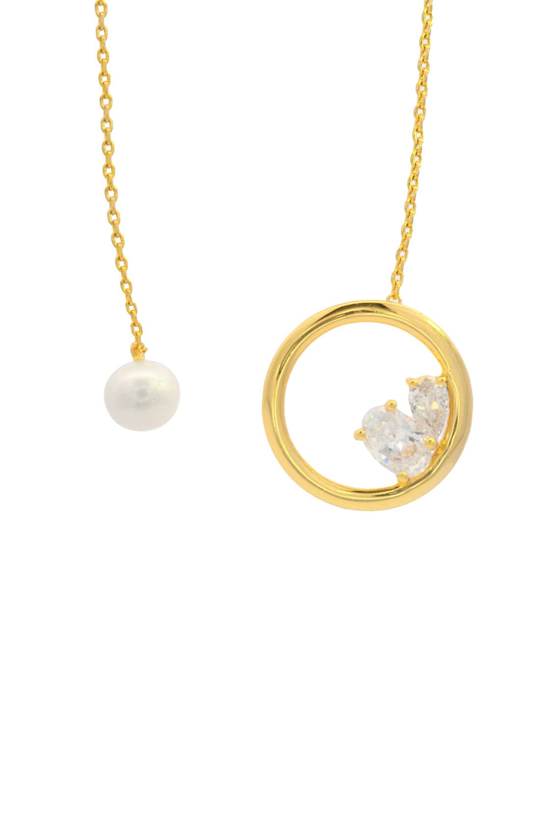 CHIC NOEL FRESHWATER PEARL LARIAT GOLD Bevilles Jewellers 