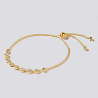Cubic Zirconia Extendable Bracelet in Silver Filled 9ct Yellow Gold Bracelets Bevilles 