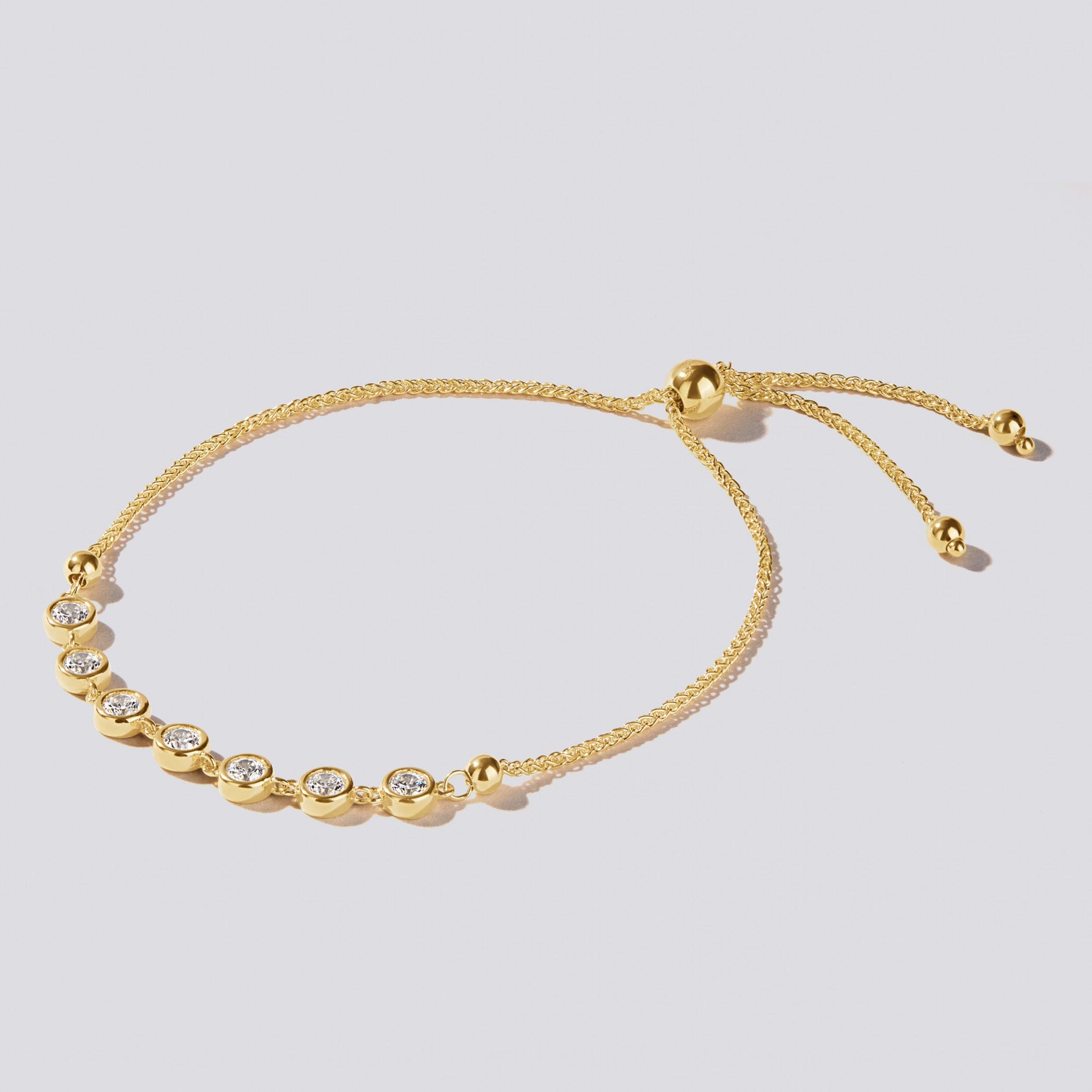 Cubic Zirconia Extendable Bracelet in Silver Filled 9ct Yellow Gold Bracelets Bevilles 