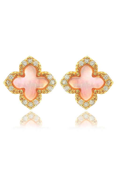 SYDNEY SOIRÉE FAIRWATER MOTHER OF PEARL STUD EARRINGS GOLD Bevilles Jewellers 