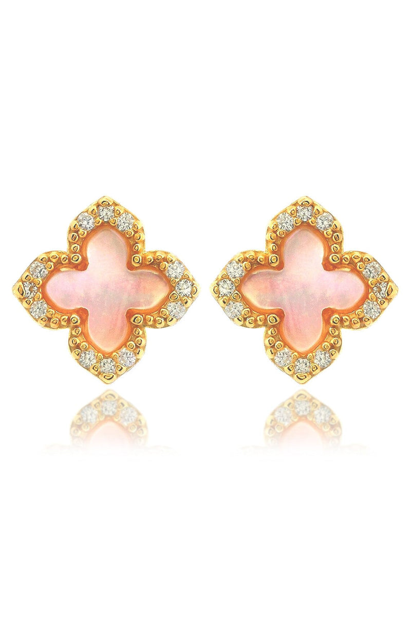 SYDNEY SOIRÉE FAIRWATER MOTHER OF PEARL STUD EARRINGS GOLD Bevilles Jewellers 