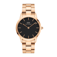 Daniel Wellington Iconic Link 36 Rose Gold & Black Watch Watches Daniel Wellington 