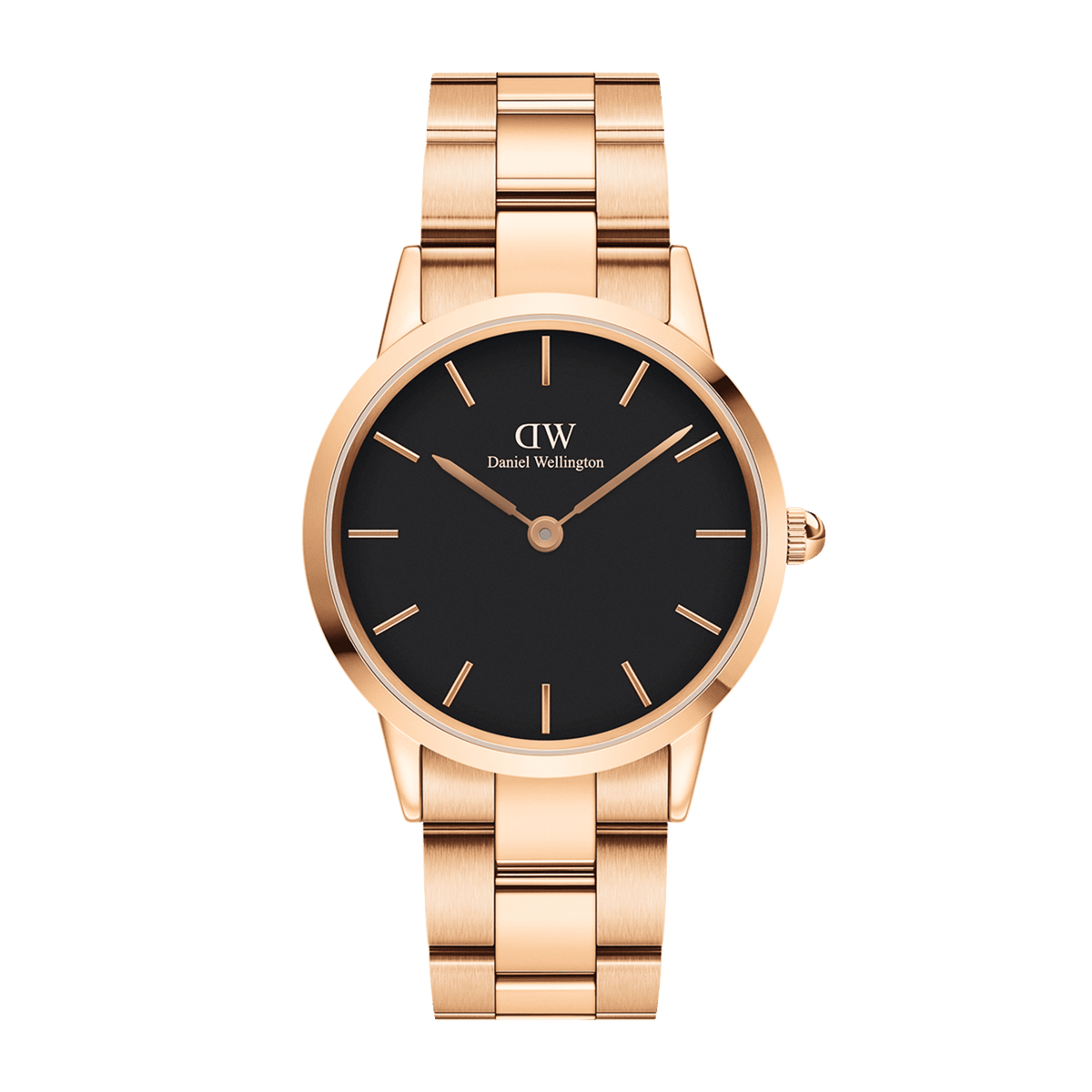 Daniel Wellington Iconic Link 36 Rose Gold & Black Watch Watches Daniel Wellington 