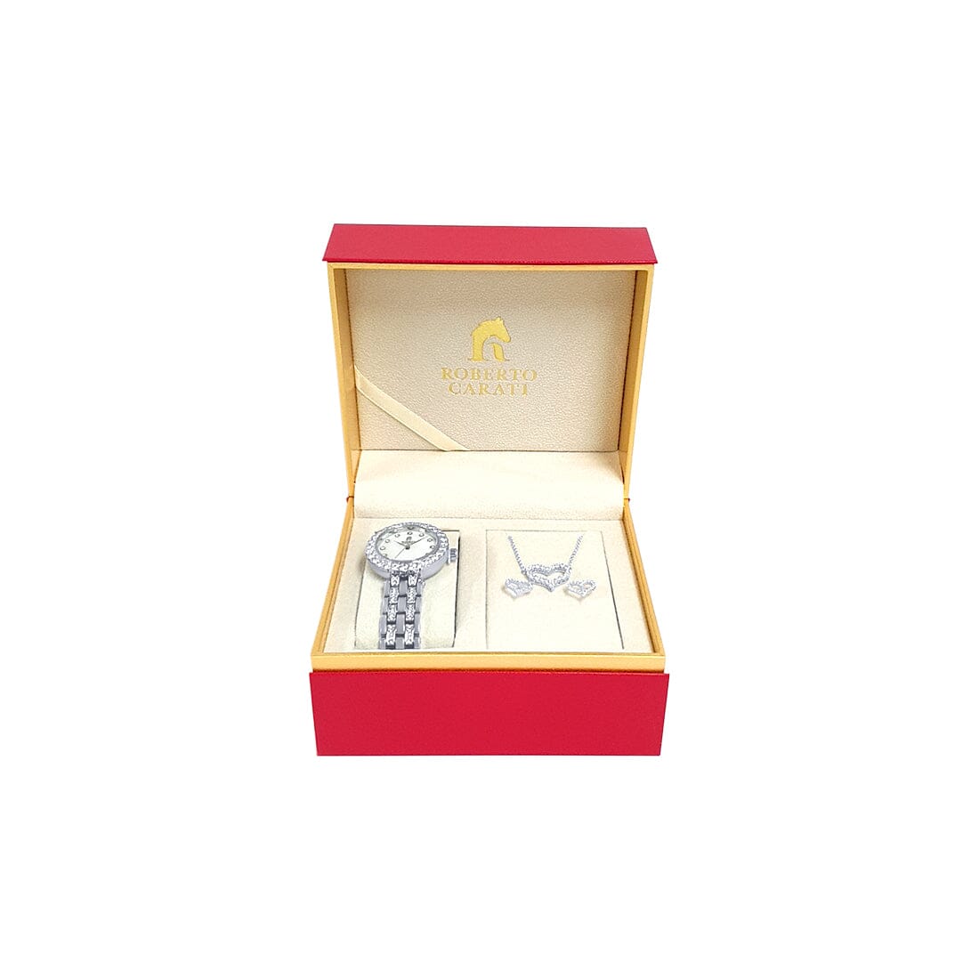 Roberto Carati Silver Gold Gift Box Set M1027+BE-V1 Watches Roberto Carati 