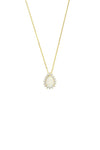 OPAL GLOW ROZELLE WHITE CREATED OPAL PENDANT GOLD Bevilles Jewellers 