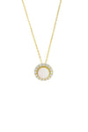 OPAL GLOW MARRINAWI WHITE CREATED OPAL PENDANT GOLD Bevilles Jewellers 
