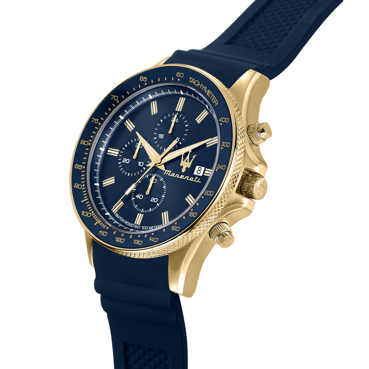 Maserati Sfida 44mm Blue Gold Chronograph Watch Watches Maserati 