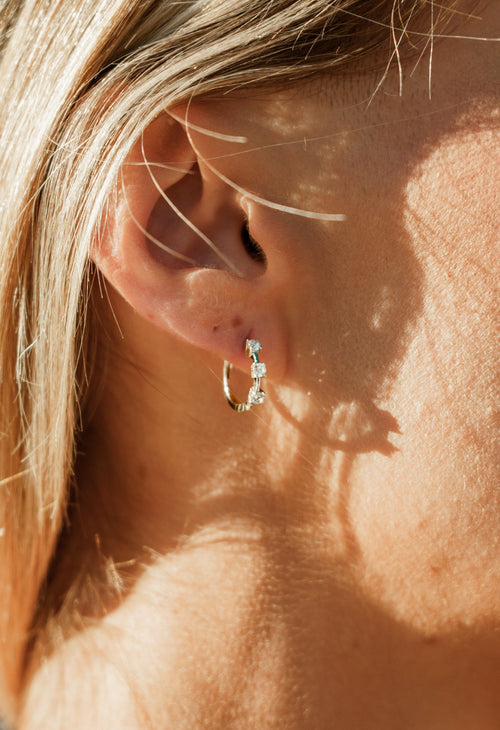 CHIC NOEL TRILOGY HOOP EARRINGS GOLD Bevilles Jewellers 